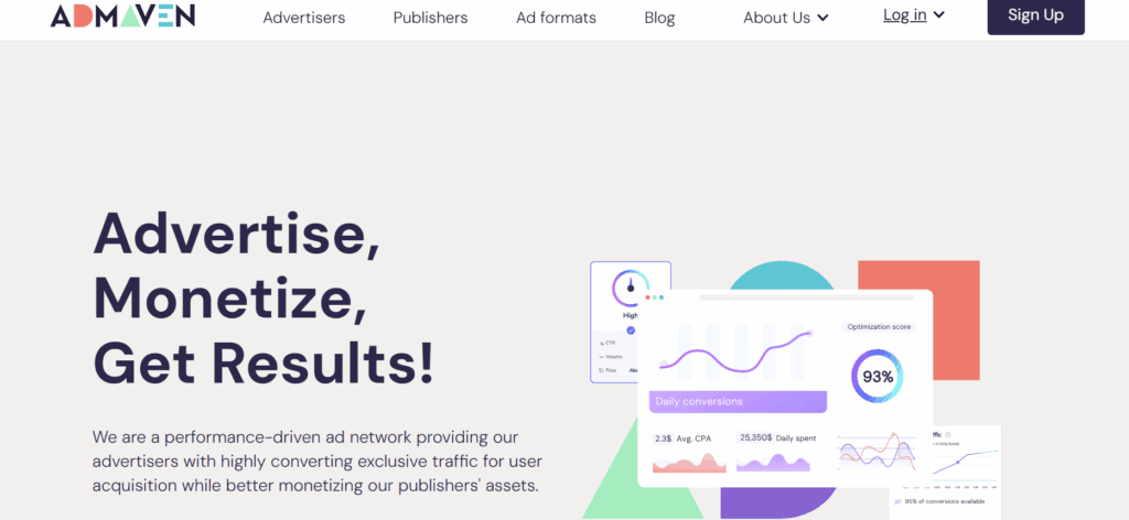 Admaven interface