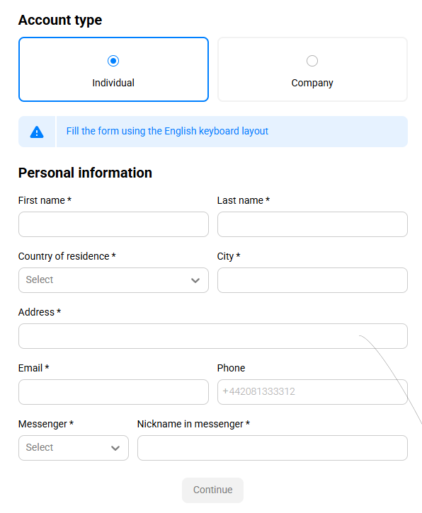 Propeller Ads account detail