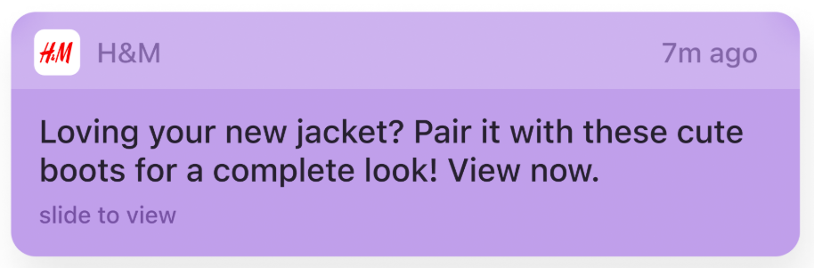 Push notification H&M
