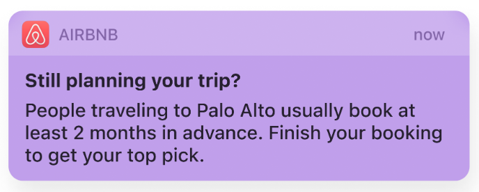 Push notification airbnb