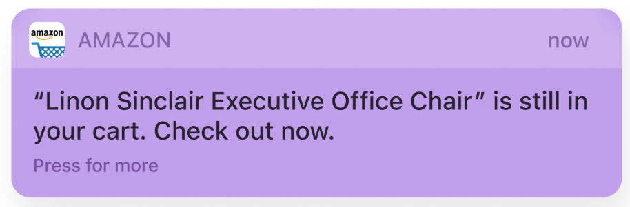 Push notification amazon