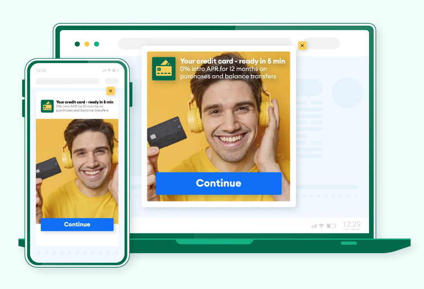 Push ad in built video notification