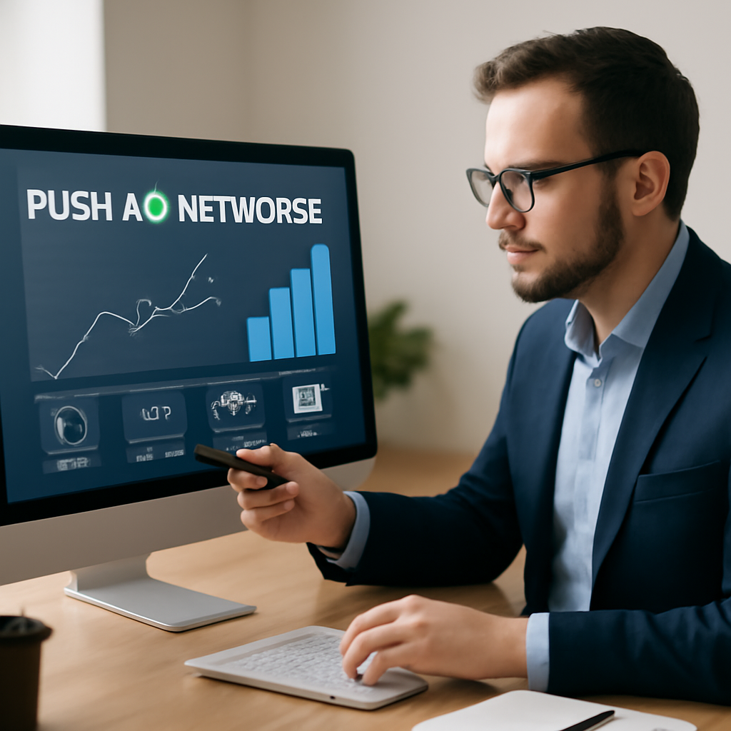 a professional digital marketing expert analyzing push ad networks